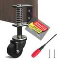 1 Pack Gate Caster 2inch Wheel for Wooden Gates - 80lbs Capacity, 360 Rotation, Solid Rubber Tire, Spring-Loaded, Black
