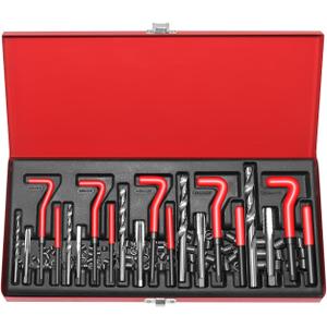 YSTOOL 131pcs Metric Helicoil Thread Repair Kit with HSS Drill Bits Thread Inserts Tap Breakoff Installation Tool Metric M5 M6 M8 M10 M12