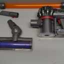 Casdon Dyson Cordless Vacuum Interactive & Officially Licensed Toy Dyson Vacuum For Children Aged 3+ Realistic Role-Play Fun, Purple and Orange