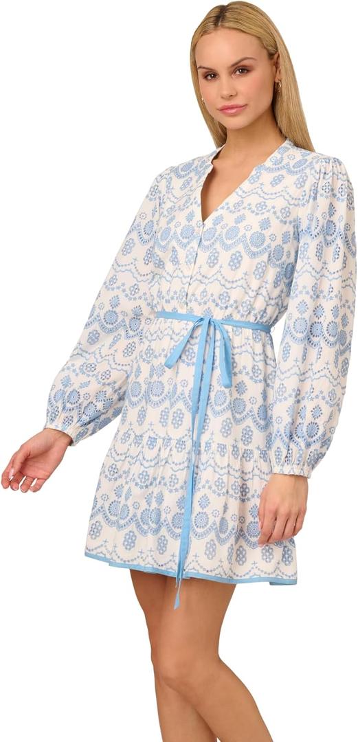Adrianna Papell Women's Flounce Hem Short Dress (Blue)