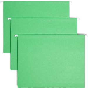 Smead Standard Hanging File Folders, 25 Count, Green, 1/5-Cut Adjustable Tabs, Letter Size (64061)