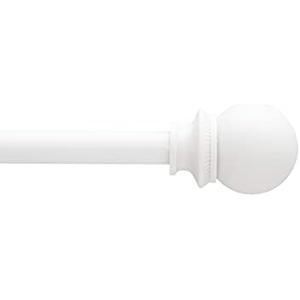 Interior Living 1/2" Diameter Adjustable Ball End Petite Café Curtain Rod, 48-86", White,AZ71748USREM, Set of 4 Packs