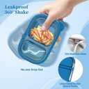 2 Pack Stainless Steel Snack Containers with Silicone Lids - Leakproof 2 Compartment Snack Box, Stainless Steel Forks, Reusable, Divided, Safe Food Storage Containers for Adult, Kids, School, Travel, Gift