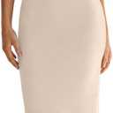LILLUSORY Knitted Dresses Twisted Front Bodycon Dress with Back Slit (Medium, Apricot)
