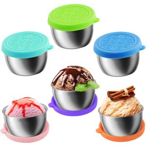 6-Pack 1.6oz Thickening Stainless Steel Salad Dressing Cups with Leakproof Lids | Reusable Sauce Containers for Lunch Box, Travel, Picnics & Kitchen Storage  Dishwasher Safe & Eco-Friendly
