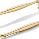 khtumeware 2 Pack 8inch(203mm) Hole Center Brushed Gold Cabinet Pulls Solid Heavy-Duty Matte Gold Tradition Handles Hardware for Bathroom Dressers Pull cabinets