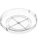 2pcs Turnable Transparent Spice Holder Multi-Function Makeup Tray for Organized Storage Smooth Rotating Design for Kitchen Countertop and Vanity Use