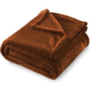 SOCHOW Flannel Fleece Blanket Throw Size, All Season Lightweight Super Soft Cozy Blanket for Bed or Couch, Caramel, 50x60 inches