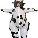Arokibui Inflatable Cow Costume Blow up Costume for Cosplay Party Festival Halloween Parade Carnival Suit Jumpsuit
