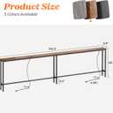 SUPERJARE 102 Inch Sofa Table with 2 Power Outlets and USB-C Ports, 5.9 Inch Narrow Console Table with Storage, Extra-Long, for Entryway Hallway Couch Behind Sofa, Small Spaces, Rustic Brown, 5.9"D x 102.3"W x 29.7"H