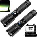 THY TRY 2 Pack Rechargeable Flashlights 90000 High Lumens, Super Bright Rechargeable Flashlights for Home, High Powered Flash Light with 5 Modes for Outdoor Activities