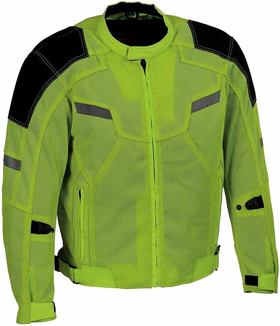 Milwaukee Leather MPM1792 Men's Black and Green High Vis Armored Mesh Jacket - X-Large