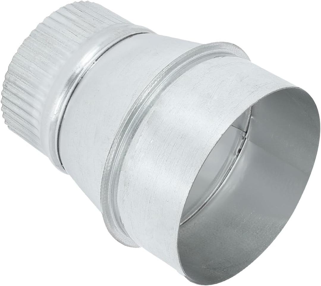 PATIKIL 4 Inch to 3 Inch Duct Reducer, Galvanized Steel Round Air Duct Reducer Crimped Pipe Increaser Adapter Connector Fitting Coupling for HVAC, Ventilation Systems