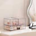 Clear Stackable Desk Storage Drawers, 3 Pack Acrylic Bathroom Makeup Organizers, Easily Assemble All Purpose Plastic Bins for Brightroom, Pantry Organization, Vanity, Undersink, Cabinet