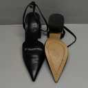 CELLENZ Women Chunky Heel Pumps: 3.9 Inch High Sexy Heels, Comfortable Formal Homecoming Party Dance Dress Shoes, Closed Pointed Toe Strappy Pumps Size 7,  Black Pu