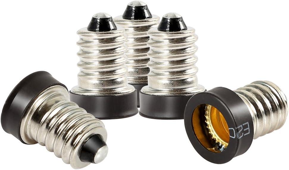 ELECTOP 5 Pack E14 to E12 Adapter Converters Light Sockets Lamp Holder