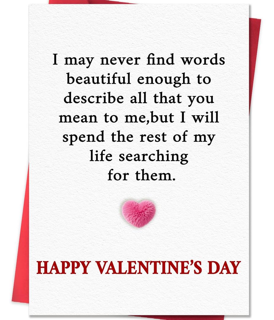 Beixian Funny Valentines Day Card for Husband Wife Boyfriend Girlfriend, Sweet Valentine's Day Cards Gifts for Men Women Him Her 2 Pack