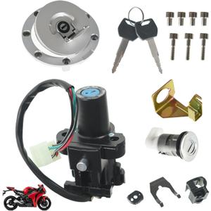 Ignition Switch Lock Gas Cap Cover Set Replacement for CBR1100XX CBR900RR CBR929RR CBR954RR 1997-2012