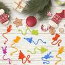 36 Pack Christmas Sticky Hand Toys, 8 Styles Christmas Stocking Tree Hat Glove Deer Snowman Sticky Stretchy Toys for Kids Boys Girls Christmas Stocking Stuffers Christmas Party Favors Gifts