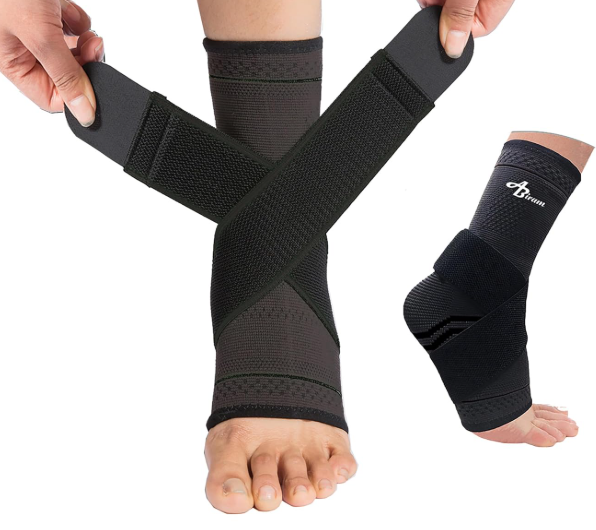 ABIRAM Ankle Brace for Women & Men, Ankle Compression Sleeve with Wrap, Foot Support Sleeve, Ankle Support for Sprained Ankle, Plantar Fasciitis Relief Socks, Achilles Tendonitis, Sports, M