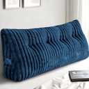 Headboard Pillow Full, Triangular Wedge Pillow Headboard Full, Cushion Headboards Reading Pillows, Backrest Pillows for Sitting in Bed or Working with Removable Cover, Blue
