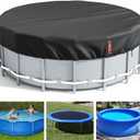 LXKCKJ 15 Ft Round Pool Cover, Solar Covers for Above Ground Pools, Summer Pool Cover Protector with Cover Accessories, PE Tarp Ideal for Waterproof and Dustproof (Black)