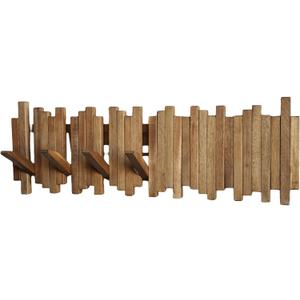 Natural Wood Wall Mounted Piano Coat Rack| Coat Rack Wall Mount| Flip Down Wall Hook Rack 7 Hooks| Entryway Wall Art Hook,Made of Acacia Wood (Wood Wax Oil staining Light Brown). ((light brown color) 7 Hooks)