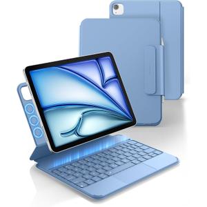 Dexnor for iPad Air 11 inch Case with Keyboard M4/M3/M2 (2026/2025/2024) & iPad Pro 11 (4th/3rd/2nd/1st Gen) & iPad Air 5th/4th Gen Case with Keyboard Ultra-Thin Magnetic Trackpad Backlit, Light Blue