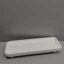 Dwellington Oval Wooden Decorative Tray, Farmhouse Style, Beaded Serving Tray for Living Room, Coffee Table (White)