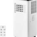 10,000 BTU Portable Air Conditioner for Rooms Up to 450 Sq.Ft, 3-In-1 Cooling, Dehumidifier & Fan with Remote, Ultra-Quiet 45dB, 24H Timer, Energy-Efficient & Easy-Move Design, Black Top