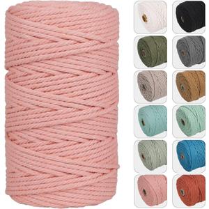 NOANTA 4mm 109yards Macrame Cord Meat Pink Cotton Rope for Wall Hanging, Plant Hangers, Crafts, Knitting