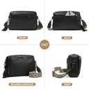 Womens Crossbody Purses,Vegan Leather Medium Cross Body Purses Bag for women,Crossbody Messenger Bag Built in Wallet (Black)