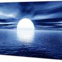 JLXART Sun Wall Art for Living Room Ocean Decor Blue Sea Picture Canvas Wall Art Print Paintings Modern Artwork for Bedroom Bathroom Wall Decor and Office Home Decor Size: 24x48inch Ready to Hang