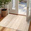 Miukiki 2x3 Entryway Rug Moroccan Washable Non Slip Indoor Floor Carpet Foldable Thin Rug for Dining Room Bedroom with Low Pile(Beige,2'x3')