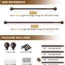 KAMANINA Curtain Rods for Windows 72 to 144 Inches (6-12ft) Long Heavy Duty Curtain Rod, 7/8 Inch Adjustable Decorative Drapery Rods with Netted Texture Finials, Bronze, Size: 32-144"