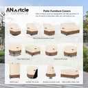 ANartcle Patio Coffee Table Cover, 600D Waterproof Heavy Duty Rectangular Outdoor Table Cover,Patio Furniture Covers,48 x 28 x 16 inch,Beige&Brown.