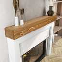 BoscoMondo Fireplace Mantel, Handcrafted Rustic from Solid Pine, Wall-Mounted Floating Farmhouse Shelf - 8x6x72 Oak