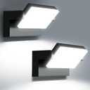 60W LED Wall Lights Outdoor 360° Rotatable Black Modern Commercial Security 5000K IP65 Waterporof Wall Mount Fixture 2 Pack