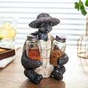 Decorative Turtle Salt & Pepper Shakers Set with Glass Jars