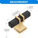 HOME EDIT 30 Pack 2 inch Black & Gold Cabinet Handles Square Zinc-Alloy Pulls for Kitchen Dresser Closet and Bathroom Cabinets Hardware