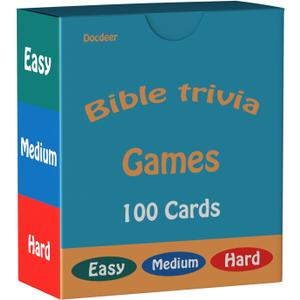 Docdeer Bible Trivia Board Games Cards for Adults and Family, Great Christian Gift for Bible Study