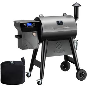 Z GRILLS Wood Pellet Grill Smoker with PID 3.0 Controller, 459 SQ.IN, 450F Max Temperature, 8 in-1 BBQ Grill, LCD Screen, Meat Probes, Rain Cover, Backyard Camping Bake and Roast, 450E