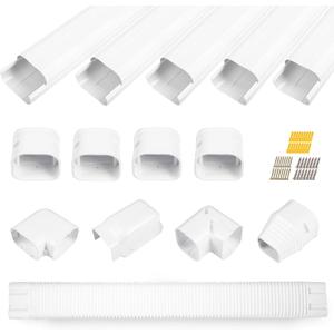 LyPrem 10Ft Mini Split Line Set Cover 3" PVC Line Cover Kit for Mini Split and Central Air Conditioner & Heat Pump(White)