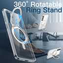 JETech 360 Rotatable Ring Stand Case for Samsung Galaxy S26, Clear | Compatible with MagSafe, Clear Back, Stand & Ring Holder, Shockproof Protection