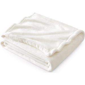 Bedsure Fleece Throw Blanket for Couch Cream - Lightweight Plush Fuzzy Cozy Soft Blankets and Throws for Sofa, 50x60 inches