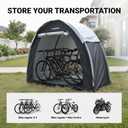 Himiway Bike Storage Shed Tent with Double Doors for 2 Bikes PU4000 Silver Coated Waterproof Anti-Dust 210D Oxford Fabric Portable Foldable Outdoor Bicycle Cover Shelter Carry Bag for Home Garden