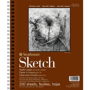 Strathmore 400 Series Sketch Pad, 9x12 inch, 100 Sheets - Artist Sketchbook for Drawing, Illustration, Art Class Students