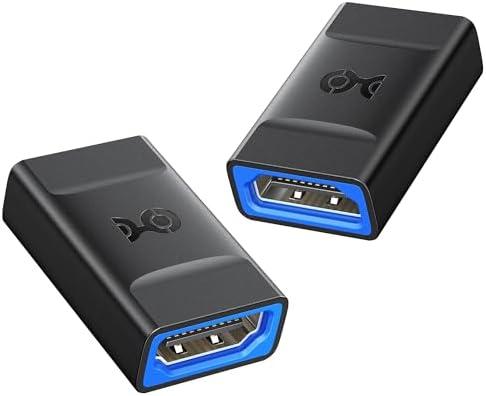 Cable Matters 2-Pack 48Gbps HDMI 2.1 Coupler for 8K@60Hz / 4K@240Hz with HDR, 8K HDMI Extender, Female to Female Adapter, Black