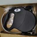 16ft Retractable Dog Leash for Large Breed Dogs up to 110 lbs with a Detachable Chew Proof Extender Wire Ropes (Black L)