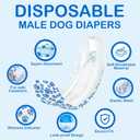 25 x Dono Dog Diapers Male, Disposable Male Dog Wraps 60ct, Ultra Absorbent Doggie Diapers, Rapid-Dry Leak-Proof Puppy Diapers, Wetness Indicator Excitable Urination Incontinence,Large
